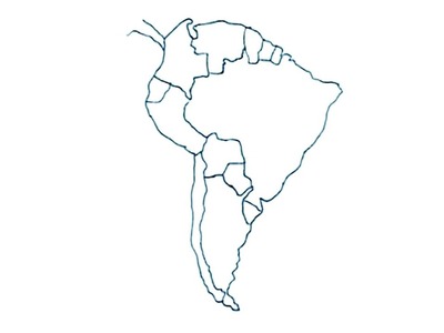 Dibujos de mapas 4.4 - Cómo dibujar el mapa de Suramérica con división - maps