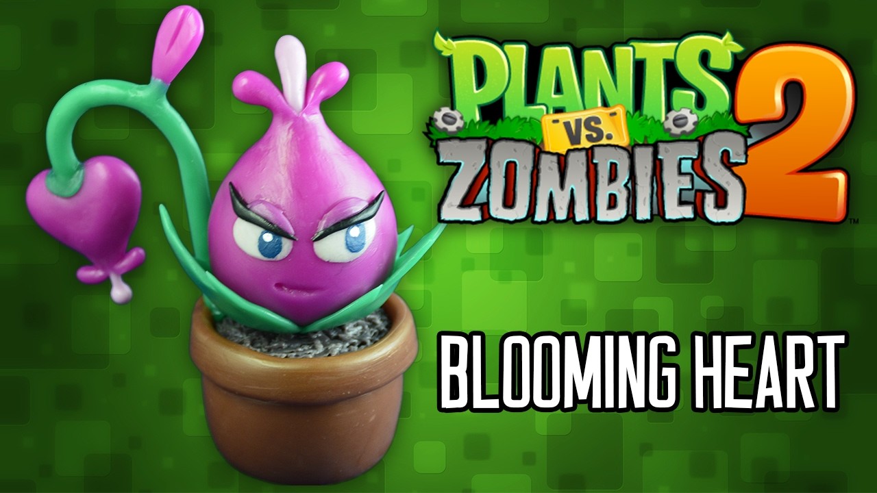 DIY BLOOMING HEART Cold Porcelain. Polymer Clay Tutorial | PLANTS VS ZOMBIES 2