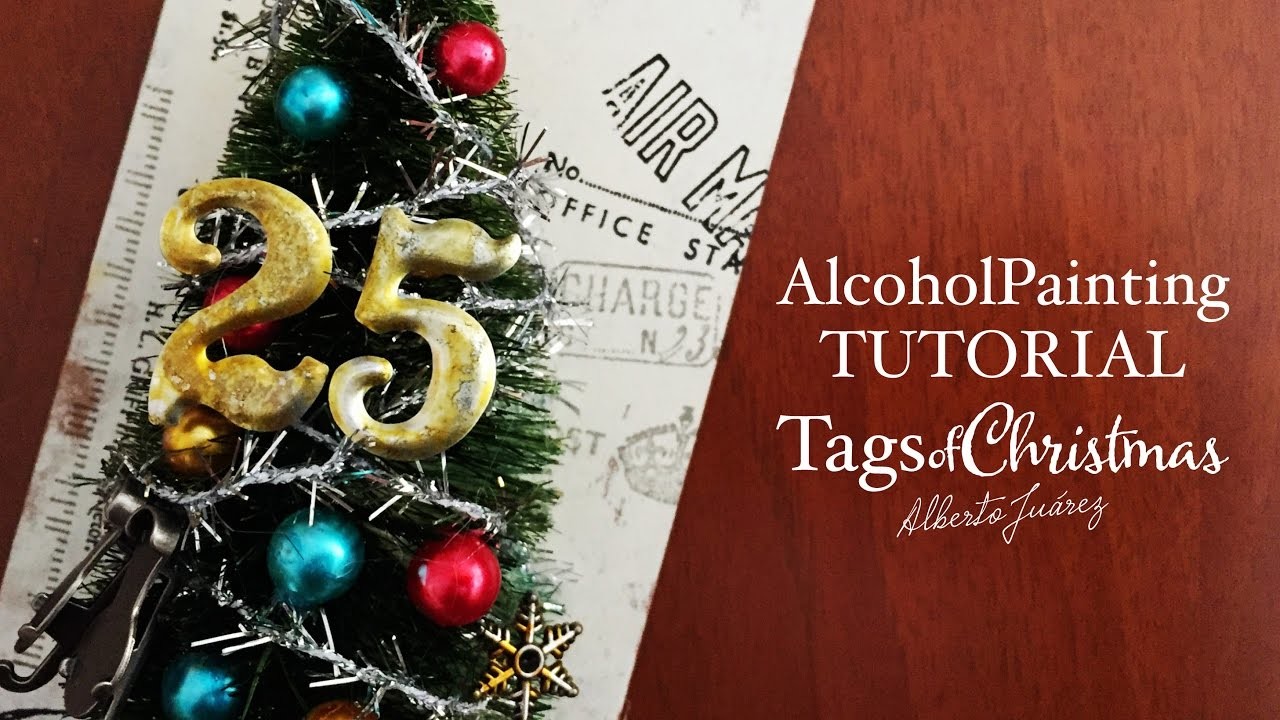 Alcohol ink tutorial - Tags of Christmas 09