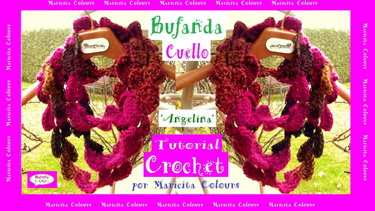 Bufanda a crochet Tipo Encaje "Angelina" por Maricita colours