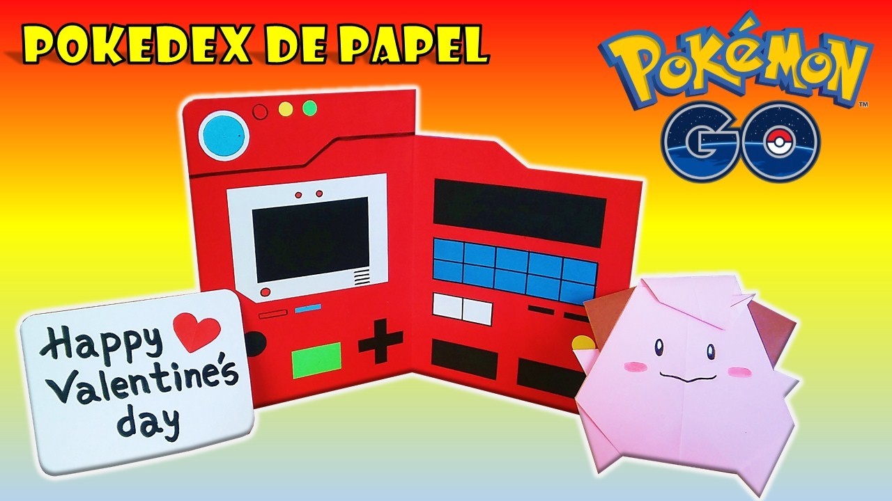 COMO HACER TARJETA POKEDEX DE PAPEL  POKEMON GO - DIY how to make pokedex pokemon