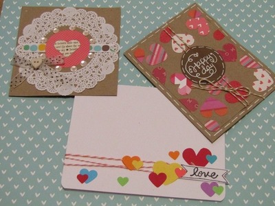 DIY: 3 tarjetas sencillas 14 de febrero. San Valentín. día del amor. card making