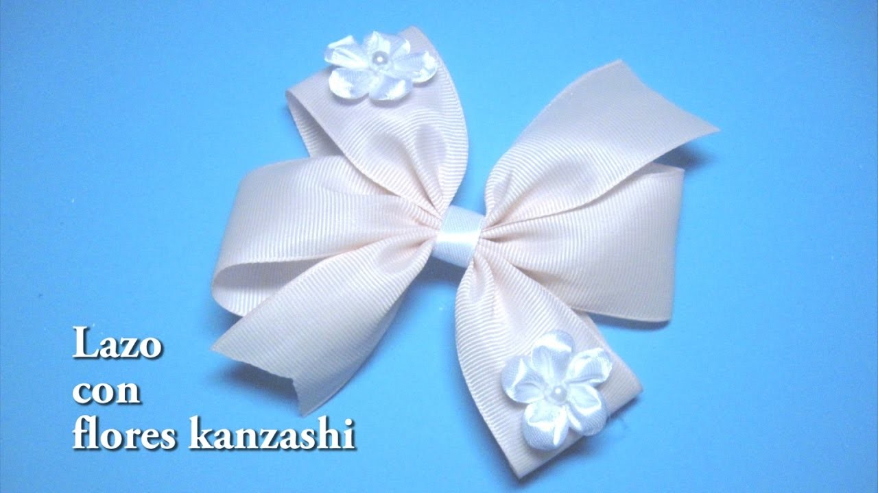 # DIY lazo con flores kanzashi # DIY bow with kanzashi flowers