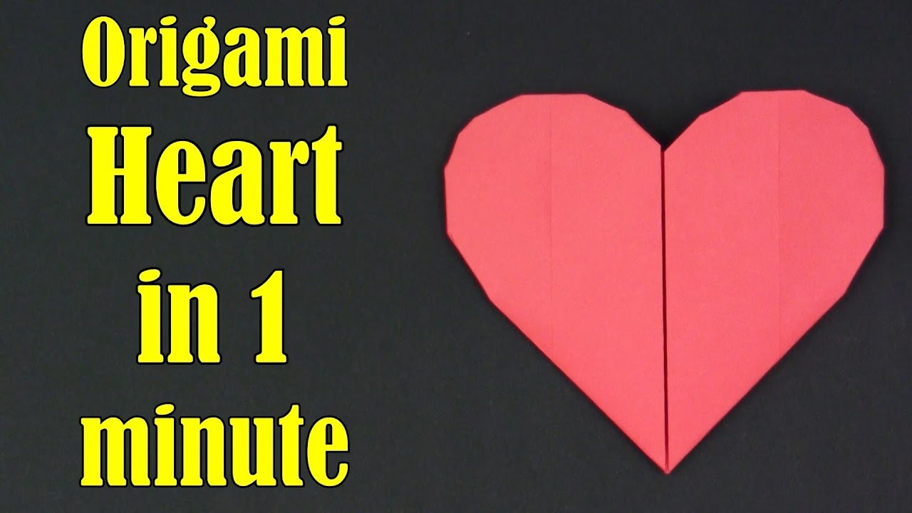 EASY Origami HEART valentine in 1 MINUTE  - Origami easy tutorial