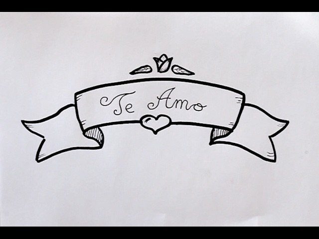 Cómo dibujar Letrero con TE AMO Dibuja Conmigo Dibujos de Amor