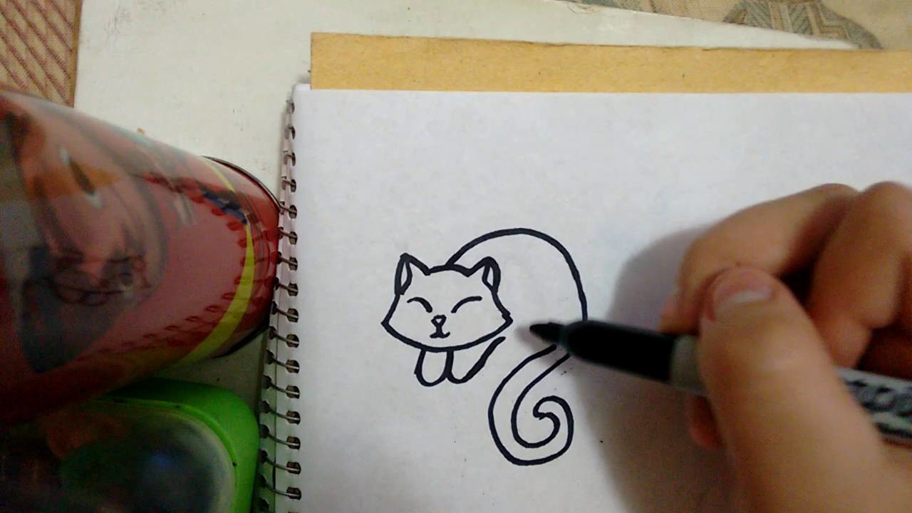 Como dibujar un gatito durmiendo
