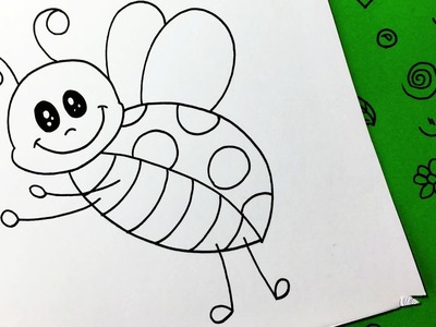 Como dibujar una mariquita paso a paso. how to draw a ladybug