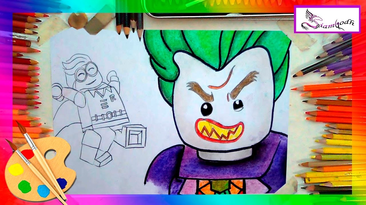 Robin Y Joker Dibujos en la Pelicula Lego Batman Tutorial de Dibujo Fàcil para Niños
