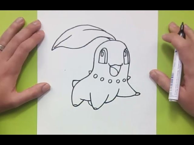 Como dibujar a Chikorita paso a paso - Pokemon | How to draw Chikorita - Pokemon
