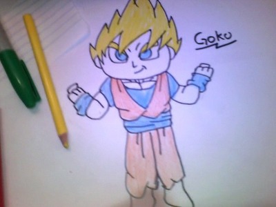 Como dibujar a Goku kawaii