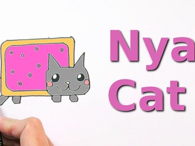 Como Dibujar a Nyan Cat explicado paso a paso, para colorear