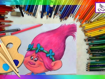 Como dibujar TROLLS parte 2.3 Chica Rosa Dibujo Fácil para niños