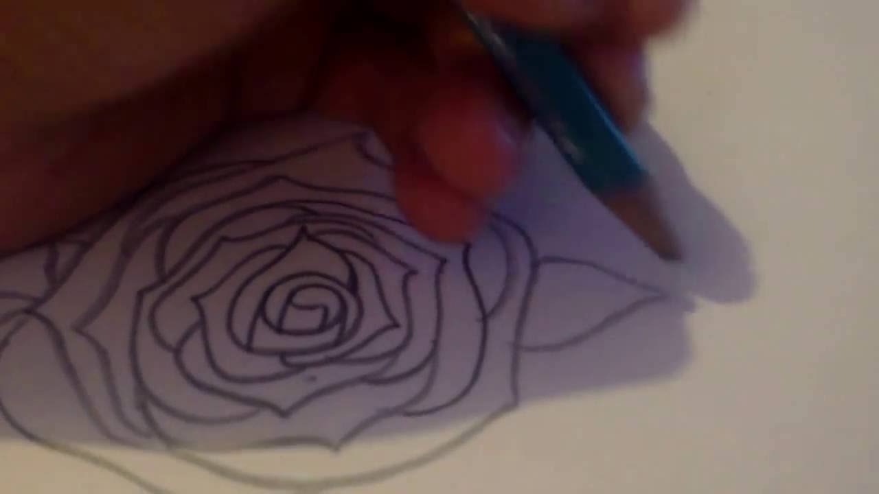 Como dibujar una Rosa a lapiz paso a paso No.3