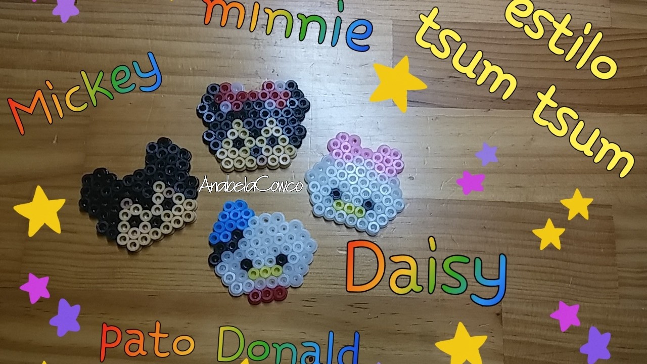 DIY Mickey Minnie Pato Donald y Daisy TSUM TSUM kawaii hama bead perler pixealrt