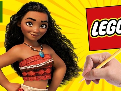 COMO DIBUJAR A MOANA ESTILO LEGO - Como seria Moana si fuera una muñeca de Lego