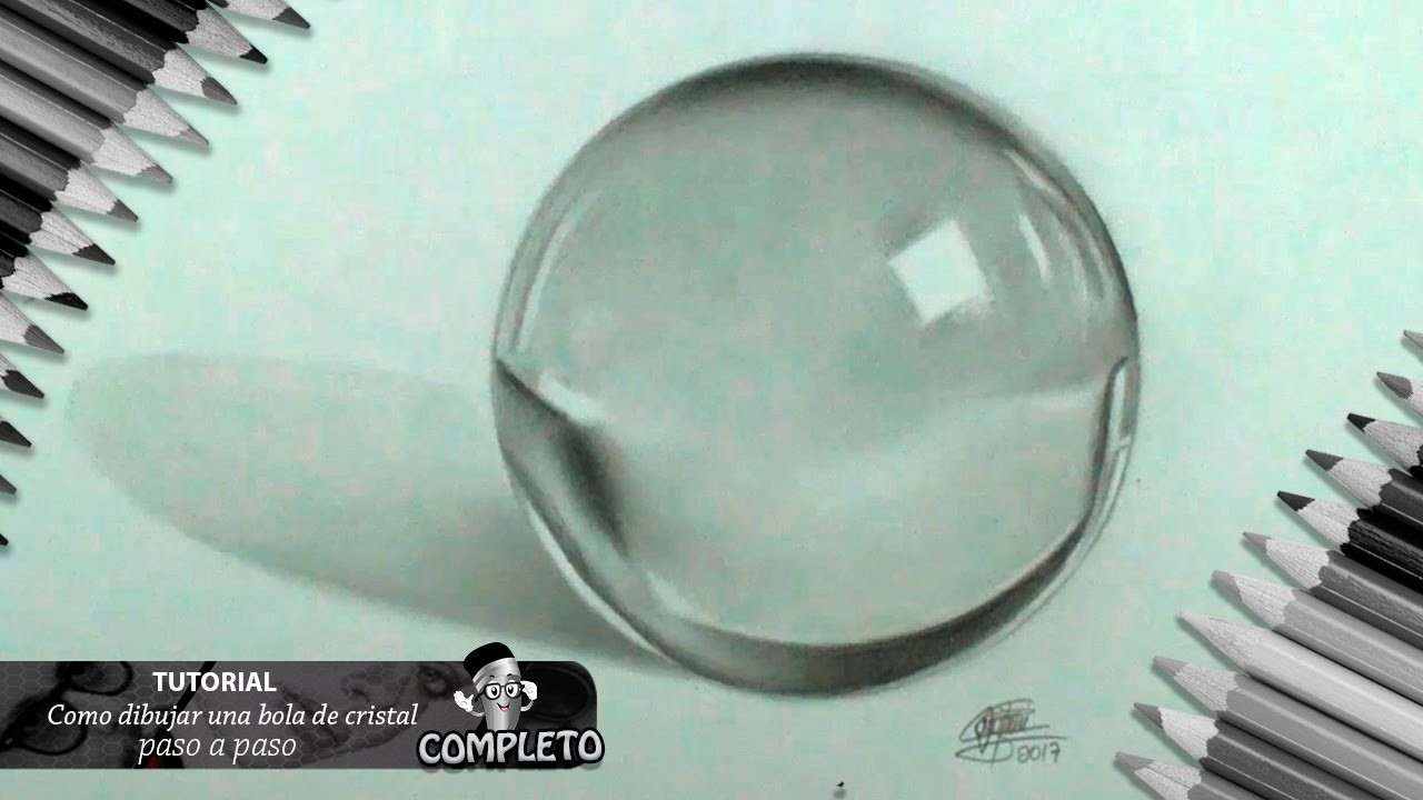 Como dibujar una bola de cristal a lapiz FACIL