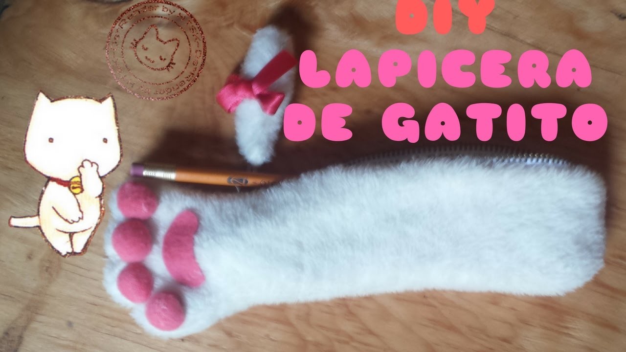 LAPICERA DE GATITO.CARTUCHERA KAWAII(FACIL)DIY  REGRESO A  CLASES Betzabel Balanzar