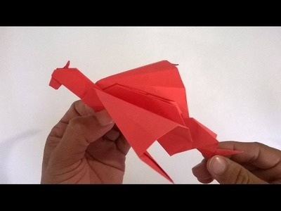 Origami: Dragon de papel que mueve las alas - Origami paper flapper