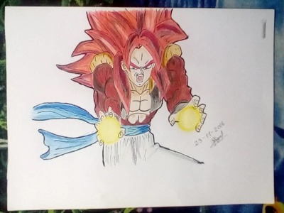 Dibujando  a Gogeta ssj4- Dibujos con lápiz