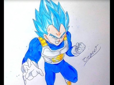 Dibujando A Vegeta ssj Blue De Dragon Ball Super ~Maratón Dibujos Diarios (MDD) 10.12