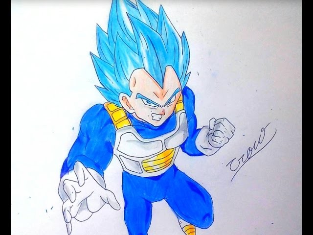 Dibujando A Vegeta ssj Blue De Dragon Ball Super ~Maratón Dibujos Diarios (MDD) 10.12