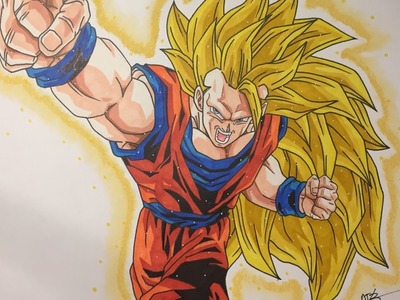 Como dibujar a Goku SSJ3. How to draw Goku SSJ3. Speed Drawing