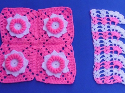 Cómo unir cuadrados para colchas y tejer su borde a crochet - Video 1