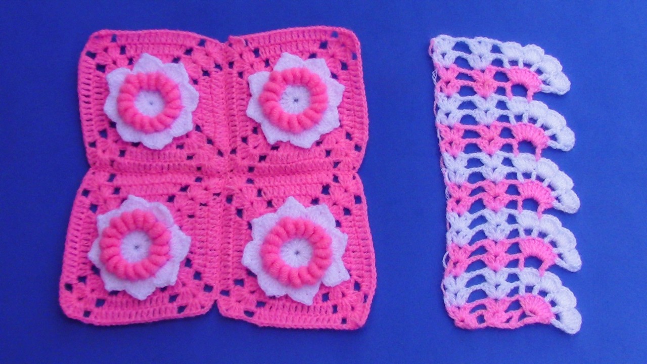 Cómo unir cuadrados para colchas y tejer su borde a crochet - Video 1