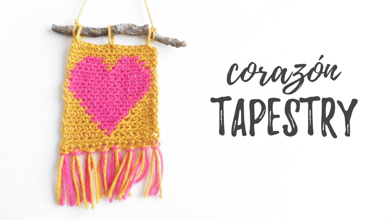 CORAZÓN en crochet TAPESTRY (tela de corazones) | Ahuyama Crochet