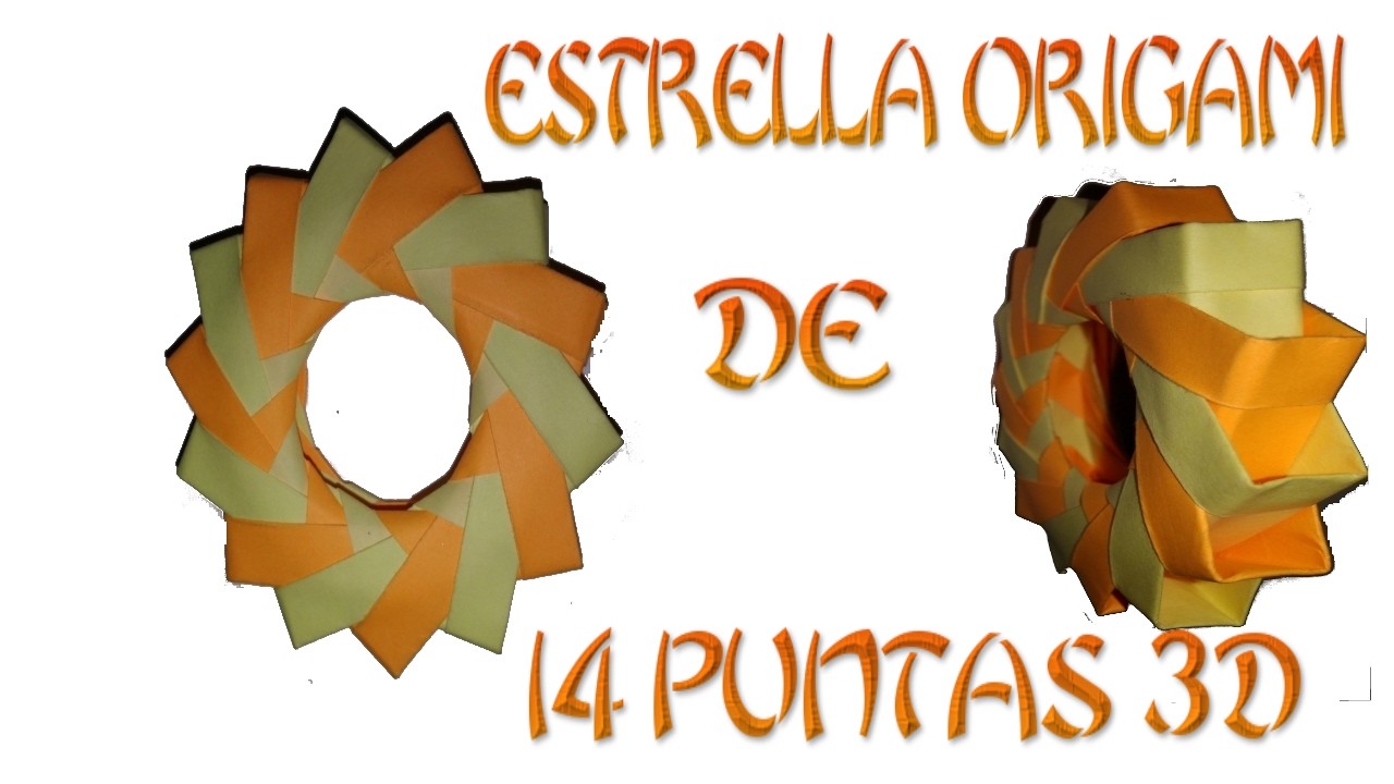 Estrella Origami de 14 Puntas Modulo 3D - Origami Star of 14 Tips 3D Module