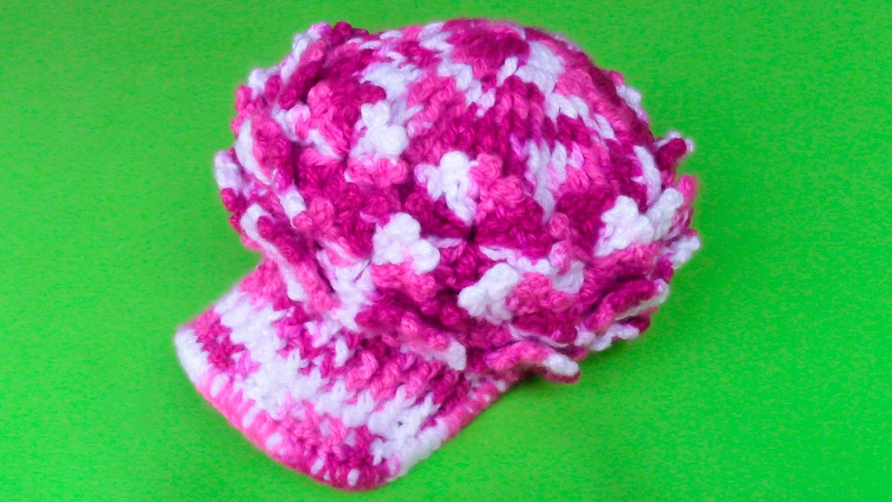Gorra con visera tejido a crochet para niñas de 2 a 3 años - paso a paso