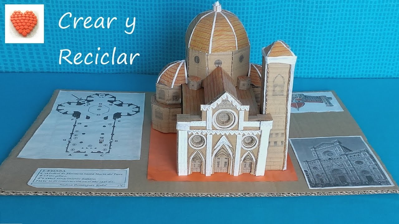 Maqueta de la Catedral de Florencia con materiales reciclados  DIY