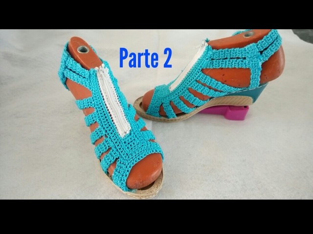 Sandalias tejidas a crochet, zapatos tejidos  PARTE 2