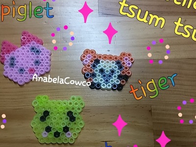 DIY Winnie the pooh Piglet y Tiger TSUM TSUM  kawaii de hama bead perler pixelArt