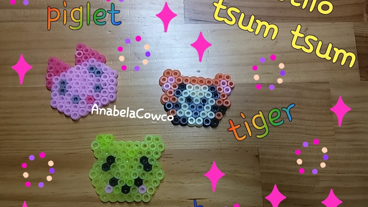 DIY Winnie the pooh Piglet y Tiger TSUM TSUM  kawaii de hama bead perler pixelArt