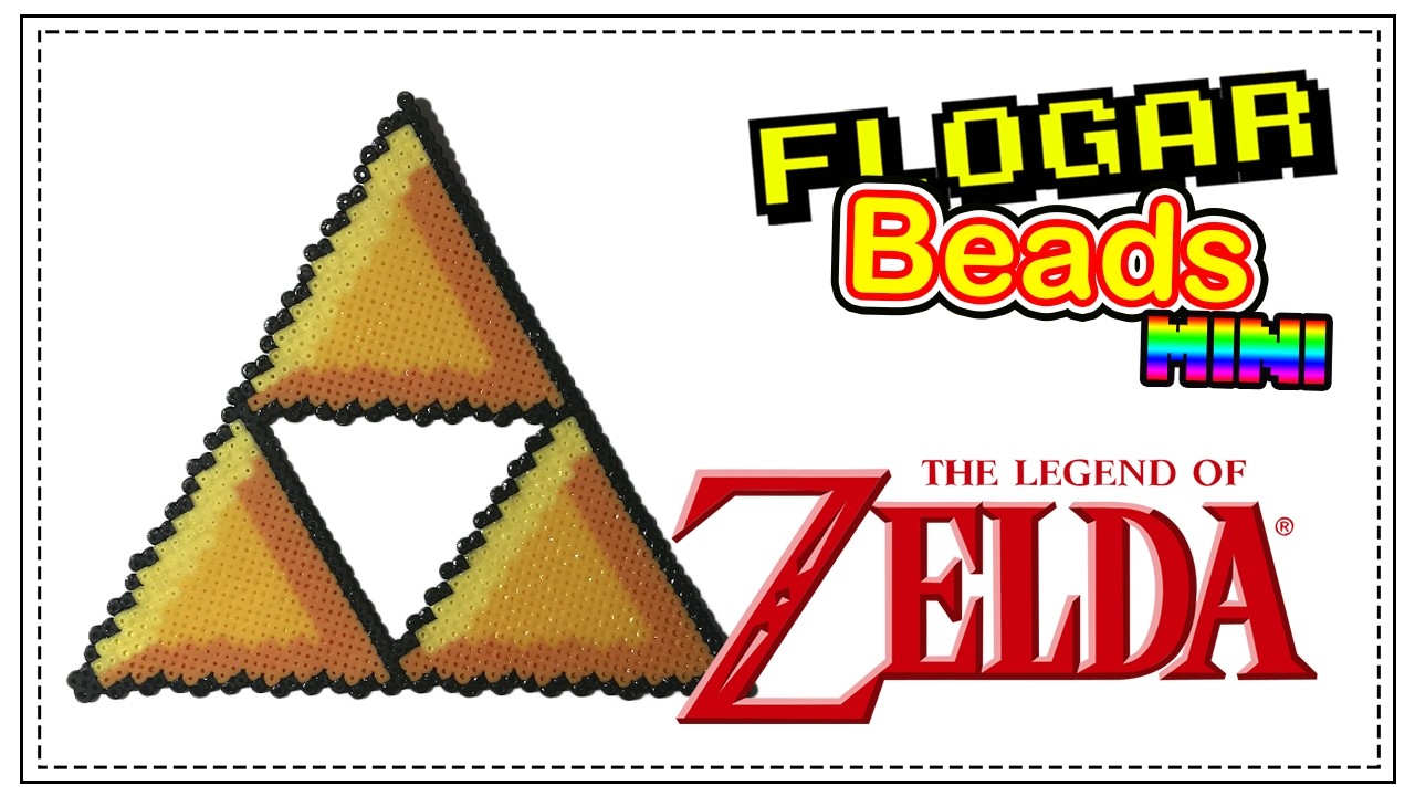 TRIFUERZA THE LEGEND OF ZELDA - HAMA BEADS MINI #2 - DIY - FLOGAR BEADS TUTORIALES