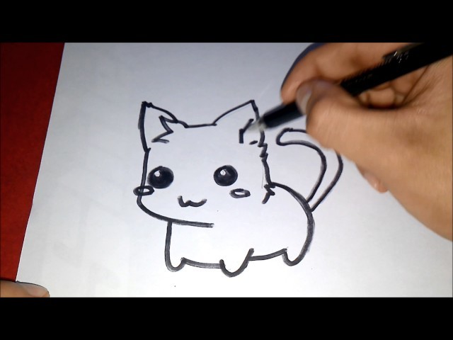 Como dibujar un gato  - how to draw a cat . lapiz y papel