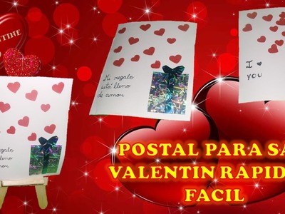 POSTAL PARA SAN VALENTIN, MANUALIDADES PARA SAN VALENTIN , CARTAS PARA SAN VALENTIN