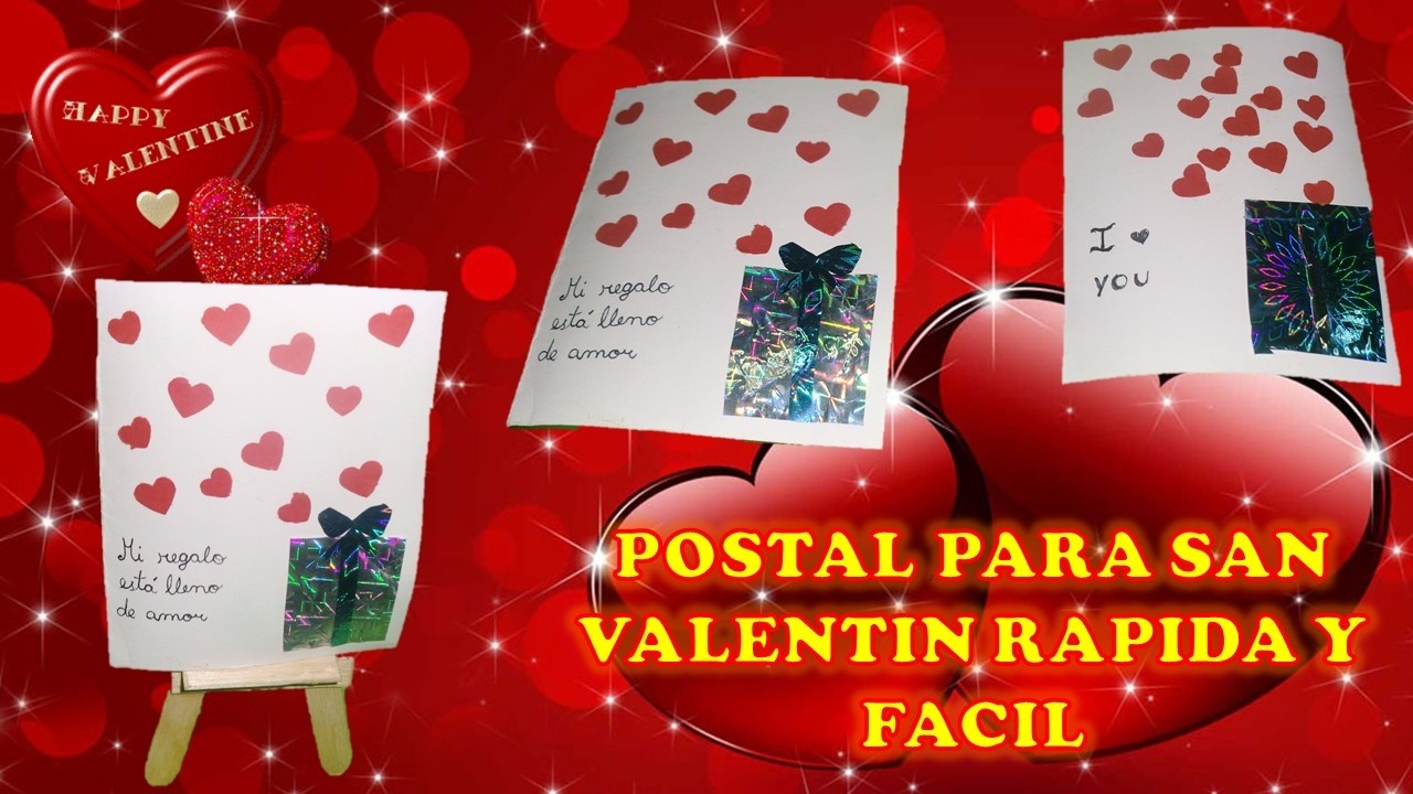 POSTAL PARA SAN VALENTIN, MANUALIDADES PARA SAN VALENTIN , CARTAS PARA SAN VALENTIN