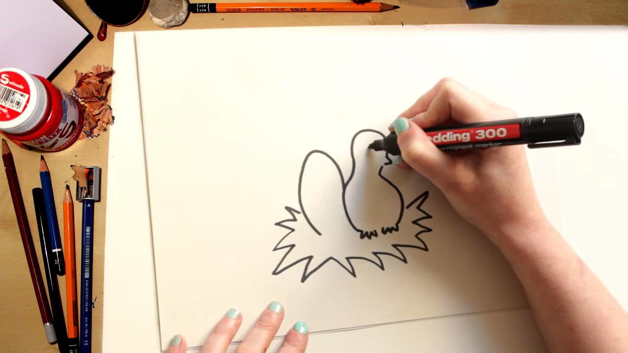 Como dibujar un Pollito de Pascua - dibujos para niños