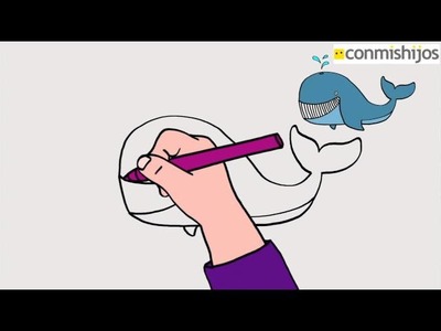 Cómo dibujar una ballena. Dibujos para niños