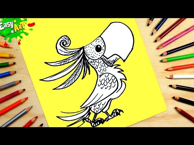 DIBUJOS│Cómo Dibujar un Loro│How to draw Parrot
