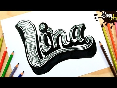 DIBUJOS│Dibujar nombres Lina │Draw names Lina