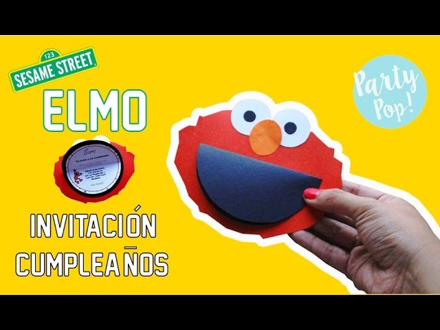Invitacion infantil de Elmo de Plaza Sesamo + moldes gratis ???????? - DIY  | Party pop!???? |
