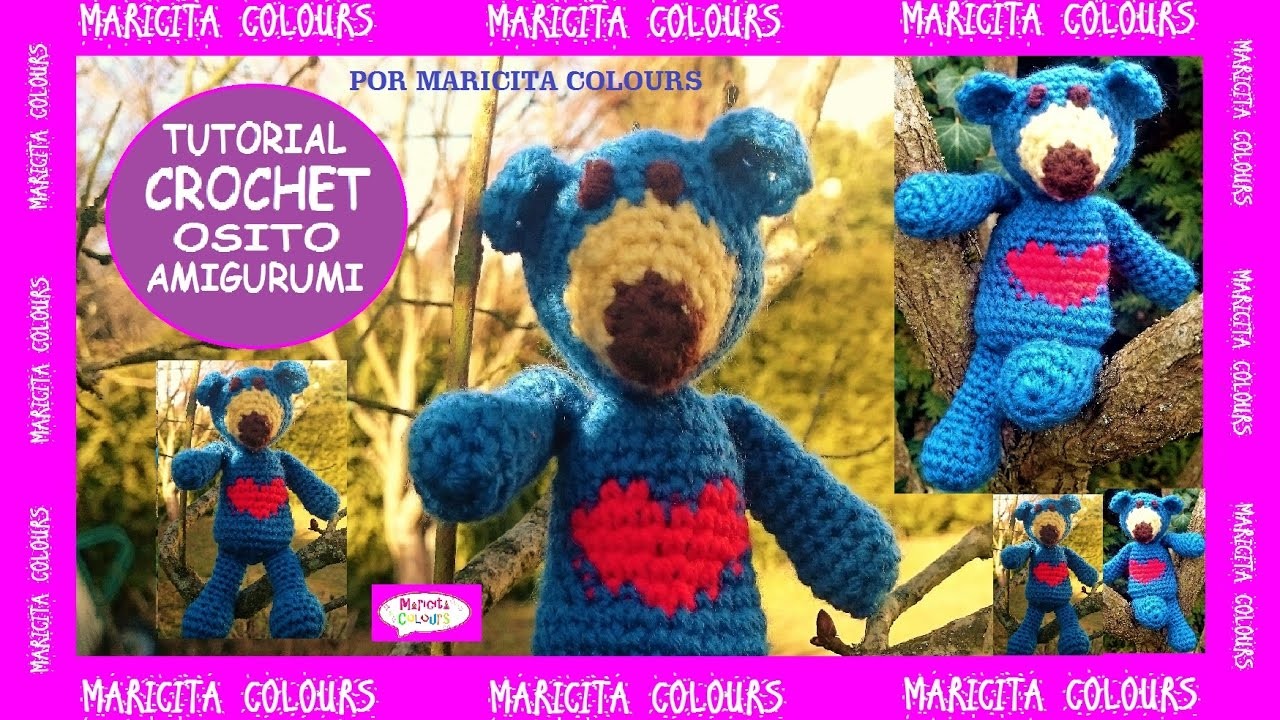 Osito a Crochet Valentino Tutorial por Maricita Colours
