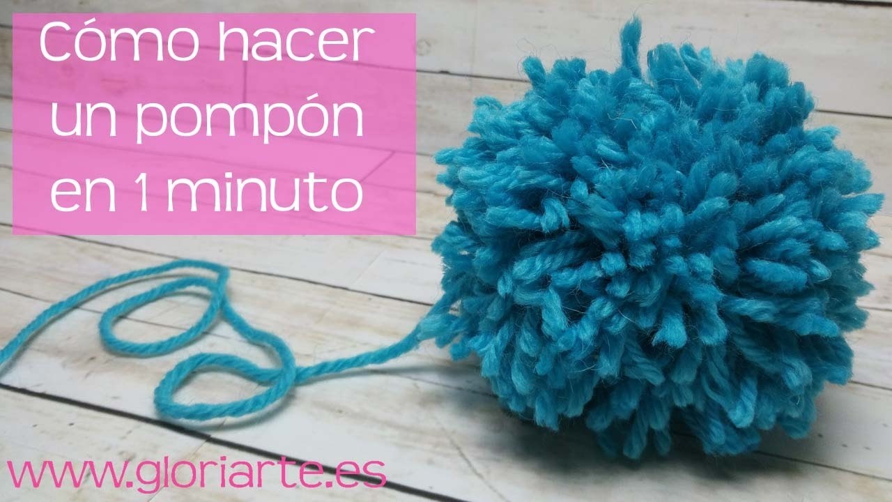 Cómo hacer un pompón en 1 minuto. How to make a pompon in 1 minute.