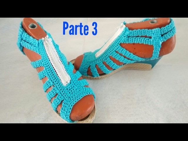 Sandalias tejidas a crochet, zapatos tejidos  PARTE 3