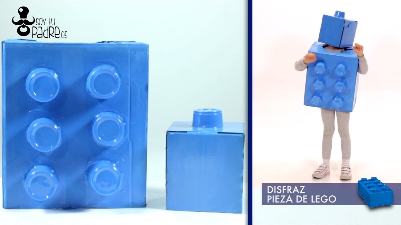 DISFRAZ CASERO PIEZA DE LEGO EN UN MINUTO. DIY. SOYTUPADRE.ES