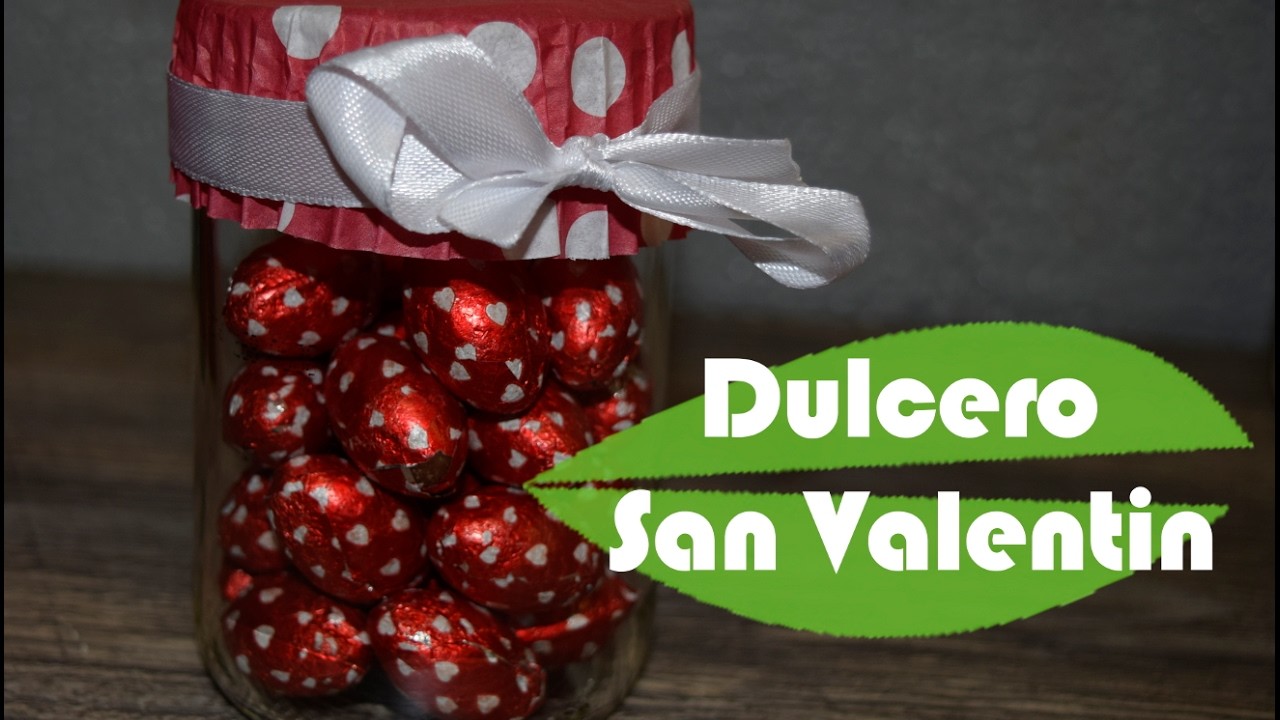 DIY como hacer un dulcero para san valentin.reciclar botella de vidrio