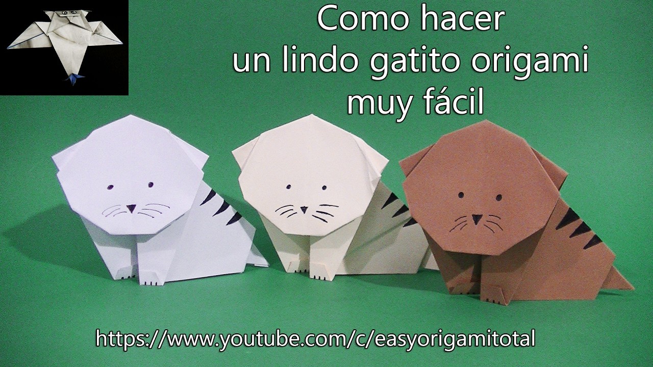 Como hacer un lindo gatito origami muy facil how to make an easy origami kitten